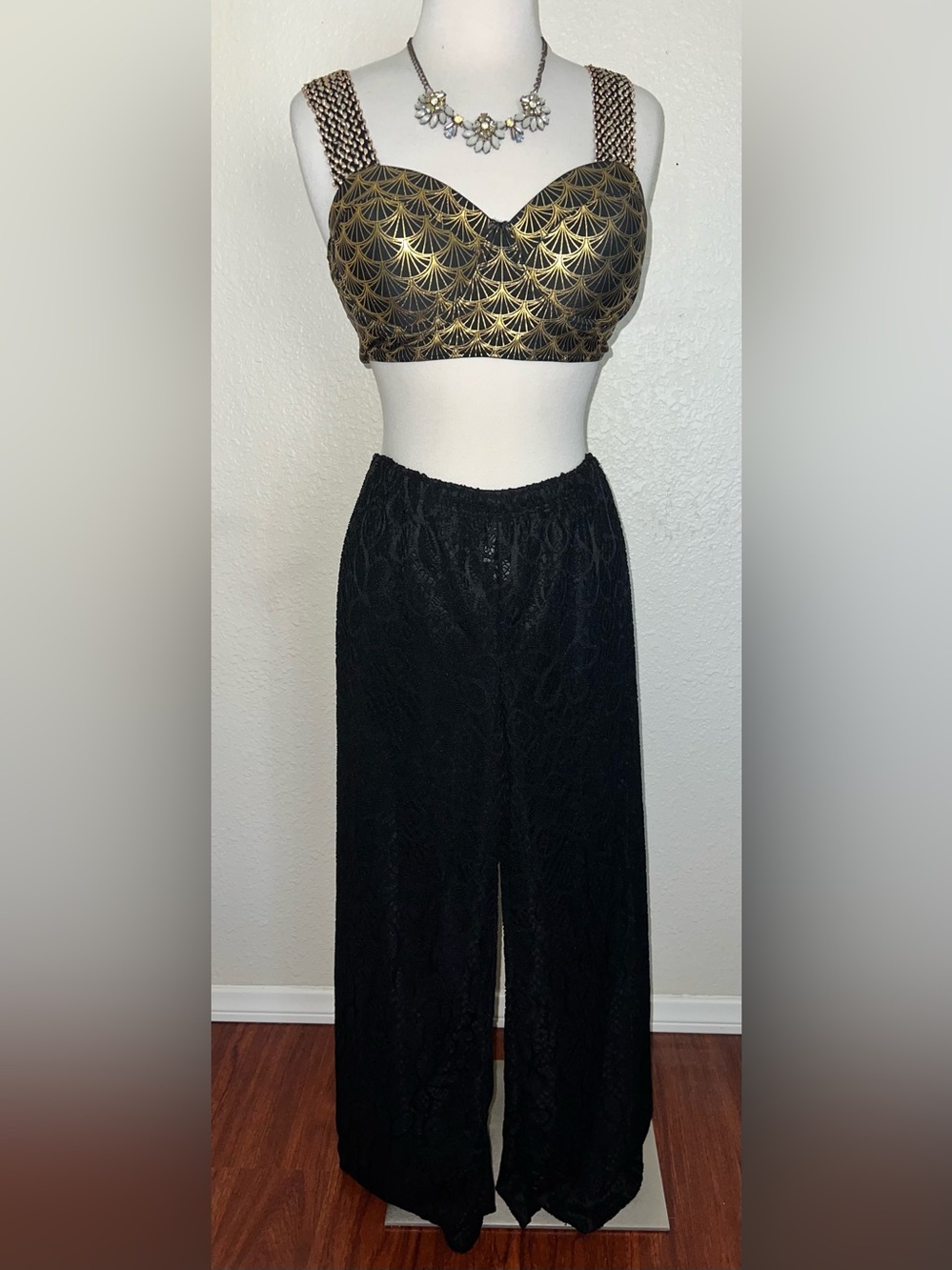Women's Black Lace Swim Cover Pants